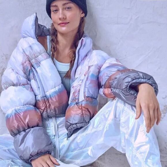 New! Free People Movement In‎ A Bubble Shine Jacket, size L - Picture 1 of 16
